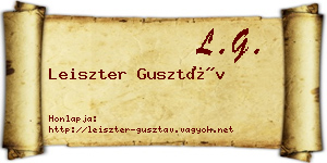 Leiszter Gusztáv névjegykártya